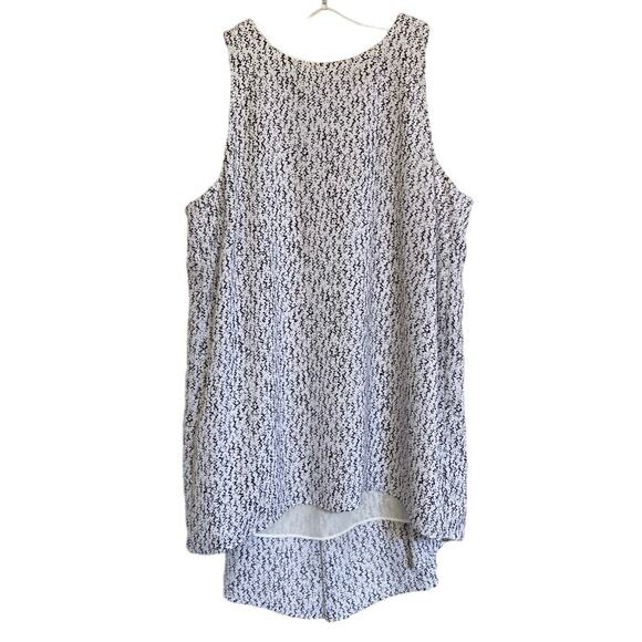 Vince‎ Camuto White Black Scattered Dot Swing Hi-Lo Sleeveless Tank Top XS - Picture 1 of 11